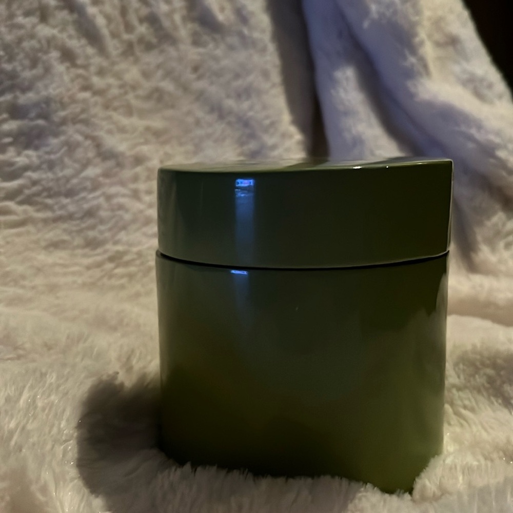 Vintage Avacado Bamboo canister
